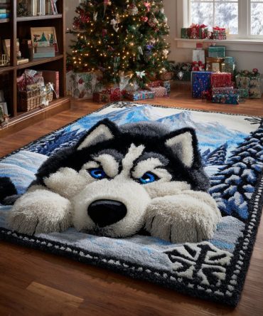 Hearth Paw Husky Plush Rug - Warm Cottage-Style Accent Carpet With Non-Slip Backing, Soft High-Density Pile For Cozy Rooms