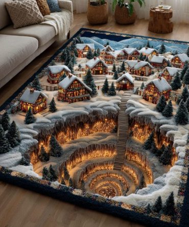 Icy Haven Cozy Rug - Soft Frosted Palette Area Rug With Non-Skid Backing, Durable Low-Pile Carpet For Living Room Or Bedroom