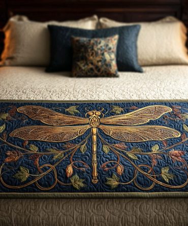 Imperial Bloom Quilted Bed Runner — Luxe Botanical Accent With Elegant Floral Motif, Reversible Cotton-Blend For King & Queen Beds