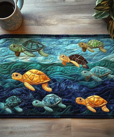 Island Dreamer Tropical Quilted Table Placemat — Vibrant Palm & Leaf Cotton Dining Mat, Stain-Resistant & Machine-Washable for Stylish Tables