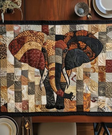 Ivory Monarch Quilted Placemat — Elegant Butterfly & Floral Table Mat, Neutral Cream Dining Decor, Quilted Kitchen Accent, Gift-Ready