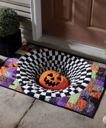 Jack Drop Halloween Doormat — Falling Jack-O'-Lanterns Entrance Mat, Durable Dirt-Resistant Non-Slip Welcome Rug