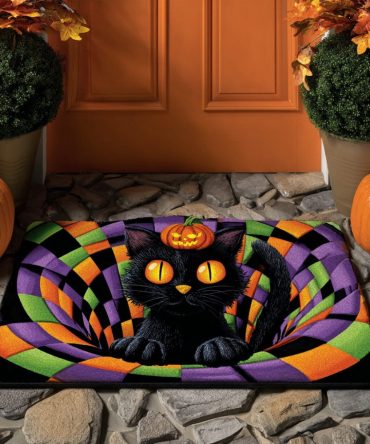 Jack Glow Pumpkin Welcome Mat — Heavy-Duty Coir Entrance Rug With Non-Slip Backing, Weatherproof Halloween Porch Mat To Light Up Your Entry