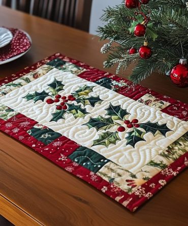 Jingle Joy Quilted Placemat — Festive Holiday Table Mat With Cheerful Motifs, Durable Cotton Blend, Machine-Washable Accent