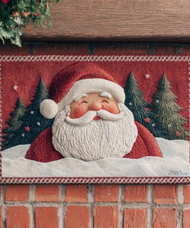 Jolly Santa Coir Welcome Mat - Classic Holiday Doormat, Weatherproof Outdoor/Indoor Mat Featuring Cheerful Santa For Porch & Entry