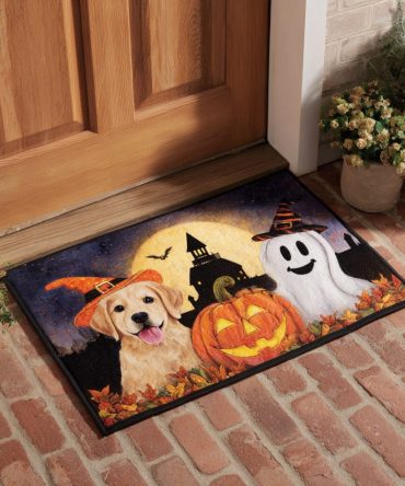 Spooky Labrador Halloween Welcome Mat – Durable Coir Doormat With Haunted Pup Design, Non-Slip Porch Accent For Dog Fans