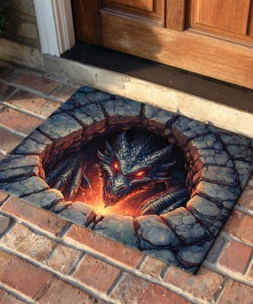 Lavaheart Guardian Fantasy Doormat — Bold Dragon-Inspired Welcome Mat, Heavy-Duty Coir Front Door Rug With Non-Slip Backing, Unique Gift For Fans
