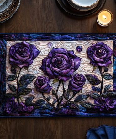 Lavender Elegance Quilted Placemat - Soothing Lavender Hues, Premium Cotton Blend, Reversible and Machine Washable Table Accent