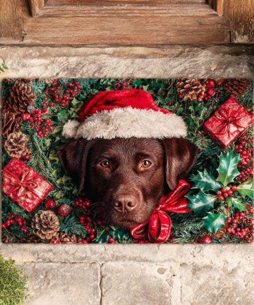 Leaf Gift Labrador Doormat – Charming Dog Lover Coir Welcome Mat With Labrador Silhouette & Leaf Accents, Durable Porch Rug