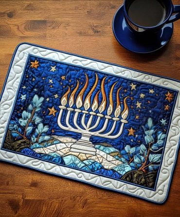 Light Of Faith Quilted Placemat – Inspirational Floral Table Mat With Subtle Religious Motifs, Soft Quilting, Heat-Resistant & Easy-Care For Meaningful Gifts