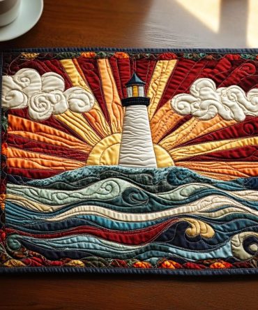 Nautical Lightkeeper Quilted Placemat — Coastal-Inspired, Insulated Table Pad, Machine-Washable & Stylish For Casual To Formal Dining