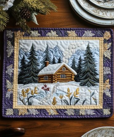Lodge Life Quilted Table Placemat — Rustic Lodge Inspired Cotton Mats for Dining, Cabin Decor & Mountain Getaways