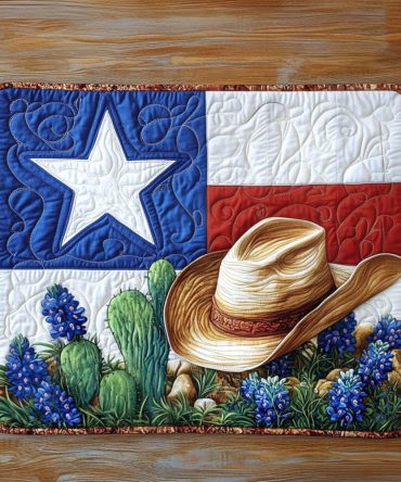 Lone Star Glory Quilted Table Mat — Stylish Washable Placemat with Patriotic Western Flair, Padded Protection for Dining & Entertaining