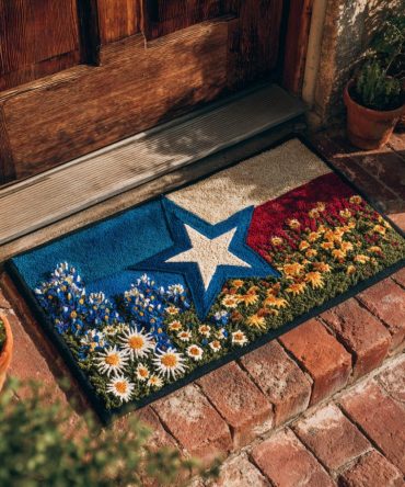 Lone Star Texas Flag Welcome Mat — Patriotic Texas Doormat, Durable Coir Front Door Rug With Non-Slip Backing, Outdoor/Indoor Porch Décor For Texans
