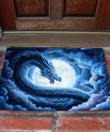 Lunar Embrace Front Door Mat — Celestial Decorative Welcome Rug With Moonlit Design For Modern, Boho And Mystical Entryways
