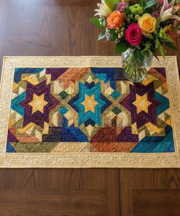 Magen David Quilted Placemat — Elegant Star of David Table Mat, Heirloom-Style Quilting for Jewish Holidays, Durable Cotton Dining Accessory