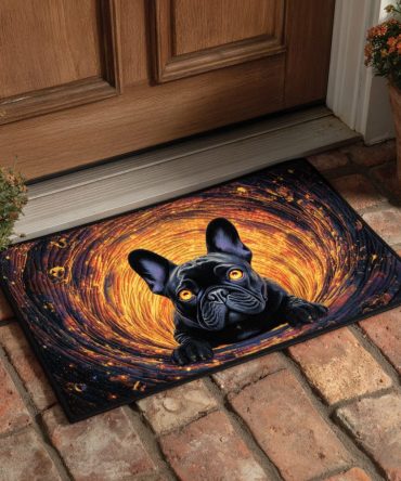 Magic Frenchie Welcome Mat – Playful French Bulldog Door Rug, Heavy-Duty Outdoor Coir Mat With Non-Slip Backing For Dog Lovers