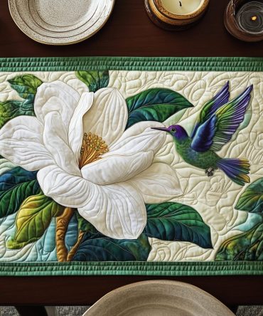 Magnolia Bliss Luxury Quilted Dining Placemat — Soft Floral Table Accent for Elegant Entertaining & Everyday Use, Easy Care