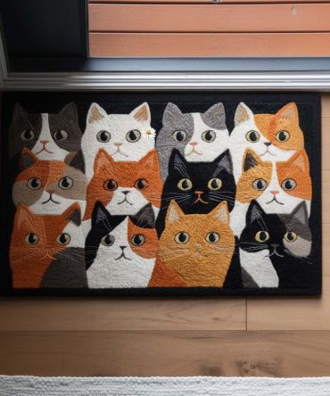 Premium Many-Cat Welcome Mat — Charming Cat Print Doormat For Indoor & Outdoor Use, Durable Non-Slip Absorbent Entry Rug For Pet Lovers