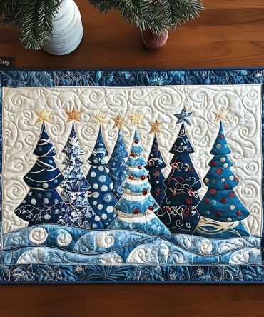 Merry Magic Quilted Placemat — Festive Holiday Table Mat With Cheerful Motifs, Durable Cotton Blend, Machine-Washable