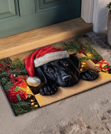 Merry Paws Holiday Doormat – Cheerful Pet Paw Print Coir Welcome Mat, Durable Outdoor Rug With Non-Slip Backing For Festive Entrances