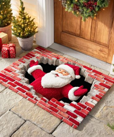 Merry Wall Breaker Holiday Doormat — Festive Seasonal Welcome Rug With Durable Weather-Resistant Surface And Secure Non-Slip Backing