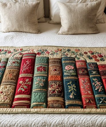 Midnight Reading Quilted Bed Scarf - Luxurious Navy Bed Runner For Book Lovers, Soft Thermal Comfort & Easy Care