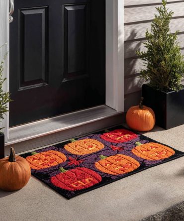 Midnight Howl Witching Doormat — Black Wolf Howl Silhouette Welcome Mat, Outdoor/Indoor Heavy-Duty, Non-Slip, Weatherproof Gothic Porch Rug
