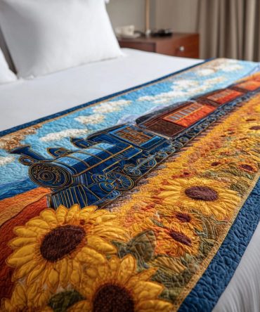 Morning Voyage Quilted Bed Runner — Nautical-Inspired Decorative Throw For Queen & King Beds, Reversible Cotton-Blend Accent