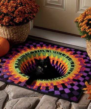 Mystic Stare Entrance Mat — Enigmatic Eye Design Doormat For Gothic Or Boho Front Doors, Durable Indoor/Outdoor Non-Slip Rug