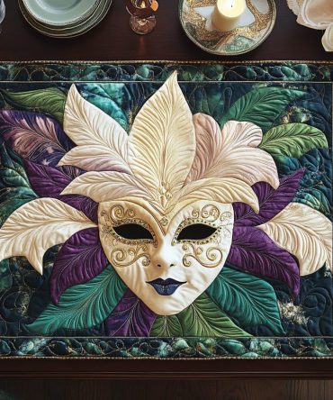 Mystic Veil Quilted Table Placemat — Moody Boho Quilted Dining Mat, Machine-Washable, Stain-Resistant & Non-Slip for Stylish Tables