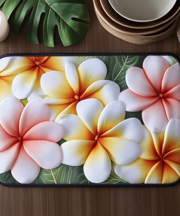 Bright Bloom Quilted Dining Placemat — Colorful Floral Cotton Table Mat, Padded Protection, Machine Washable Stylish Accent