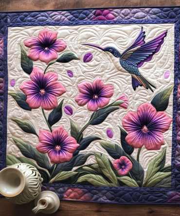 Nature's Jewel Quilted Placemat — Botanical-Inspired Table Mat, Soft Quilting for Protection & Style, Durable Cotton-Blend, Machine-Washable