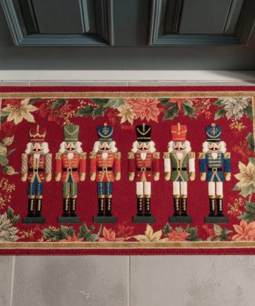 Nutcracker Memory Holiday Doormat — Festive Christmas Welcome Mat, Durable Indoor/Outdoor Rug With Classic Holiday Motif For Front Doors