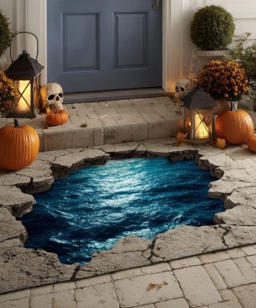 Ocean Rift Coastal Doormat – Nautical Welcome Rug, Durable Outdoor Coir Entrance Mat With Non-Slip Backing For Beach Homes