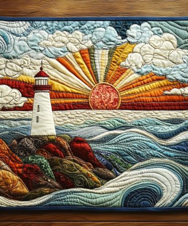 Coastal Ocean Watcher Quilted Placemats — Durable Cotton-Blend Table Mat with Marine Artwork, Thick Padding, Heat-Resistant & Easy-Care for Dining