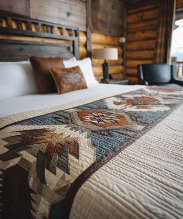 Heritage Echo Quilted Bed Runner - Old Town Inspired Accent Throw For Beds & Benches , Machine Washable & Stain Resistant