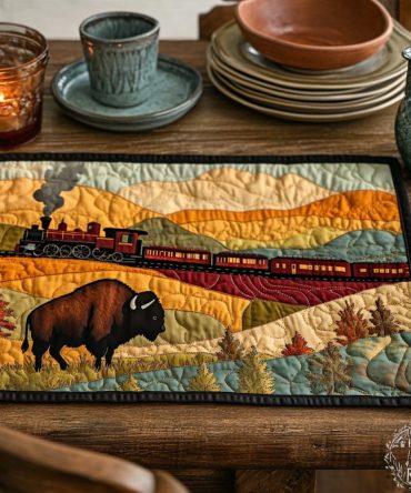 Open Range Quilted Placemat — Western-Inspired Cotton Table Mat for Rustic Dining, Cowboy-Themed Tables & Everyday Protection