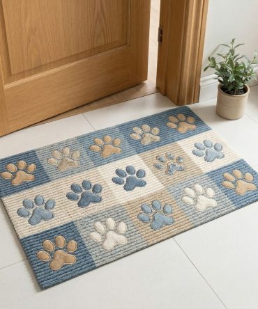 Paw Love Corner Doormat — Pet-Friendly Decorative Welcome Mat With Paw Print Accent, Durable Weather-Resistant Surface, Non-Slip Backing For Pet Homes