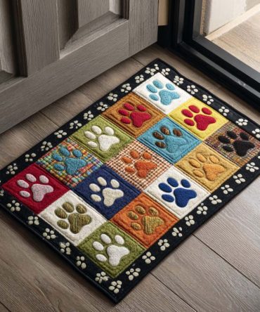 Cute Paw Print Welcome Mat — Pet-Friendly Durable Door Mat For Indoor/Outdoor Entryways, Non-Slip, Easy-Clean Home Decor