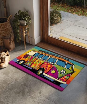 Peace & Shine Decorative Welcome Mat — Stylish Front Door Doormat For All Seasons, Weatherproof Entry Accent, Durable & Fade-Resistant