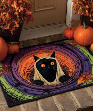 Phantom Paws Pet-Themed Doormat — Playful Ghostly Paw Print Coir Mat With Non-Slip Backing For Door, Porch & Home