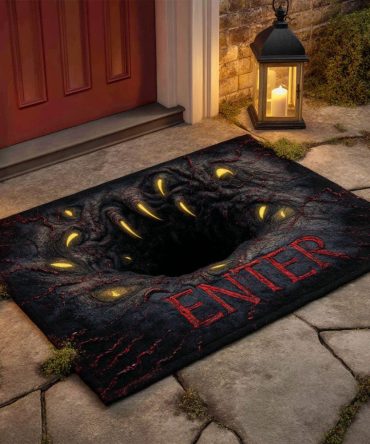 Phantom Portal Haunted Doormat – Spectral Gateway Coir Entrance Rug, Spooky Front Door Decor, Weather-Resistant Outdoor/Indoor Non-Slip Welcome Mat