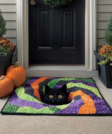 Phantom Spiral Optical Illusion Doormat — Eye-Catching Abstract Welcome Mat, Durable Coir For Indoor/Outdoor Entrances & Modern Homes