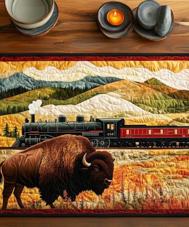 Prairie Storm Quilted Placemat — Dramatic Rustic Cotton Table Mat for Weathered Farmhouse, Cozy Dinners & Everyday Durability