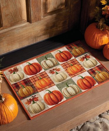 Pumpkin Patch Welcome Mat — Charming Fall Porch Doormat, Durable Weatherproof Surface, Non-Slip Backing For Festive Entryways
