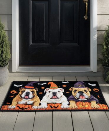 Pumpkin Paws Halloween Doormat — Festive Orange Pumpkin & Paw Print Welcome Mat, Outdoor/Indoor, Durable Coir, Non-Slip
