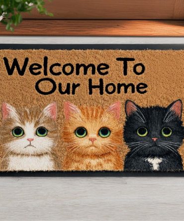 Purrfect Welcome Cat Doormat — Cute Kitty Front Door Mat For Indoor & Outdoor, Durable Non-Slip Pet-Lover Rug, Easy-Clean Welcome Mat Gift