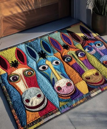 Quirky Burro Donkey Doormat — Playful Burro Welcome Rug For Front Door, Durable Coir 18X30 In, Indoor/Outdoor, Non-Slip Rubber Backing, Great Gift