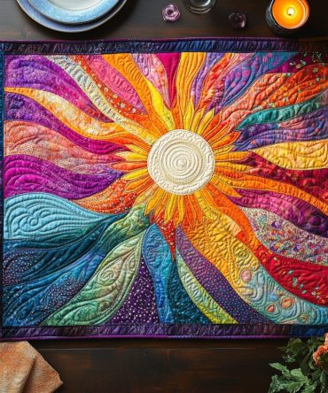 Radiant Bliss Quilted Table Placemat — Soft Luminous Dining Mat, Durable Quilting, Machine-Washable & Heat-Resistant for Stylish Everyday Use